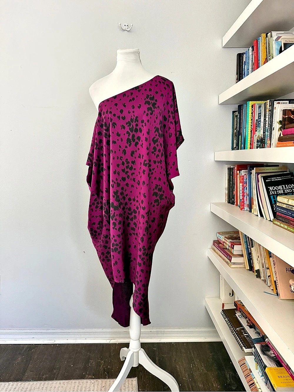 Trina Turk Radiant One Shoulder Dress One Shoulder Animal Print Purple Dress Sma